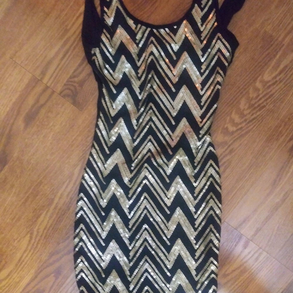 Gold sequin dress